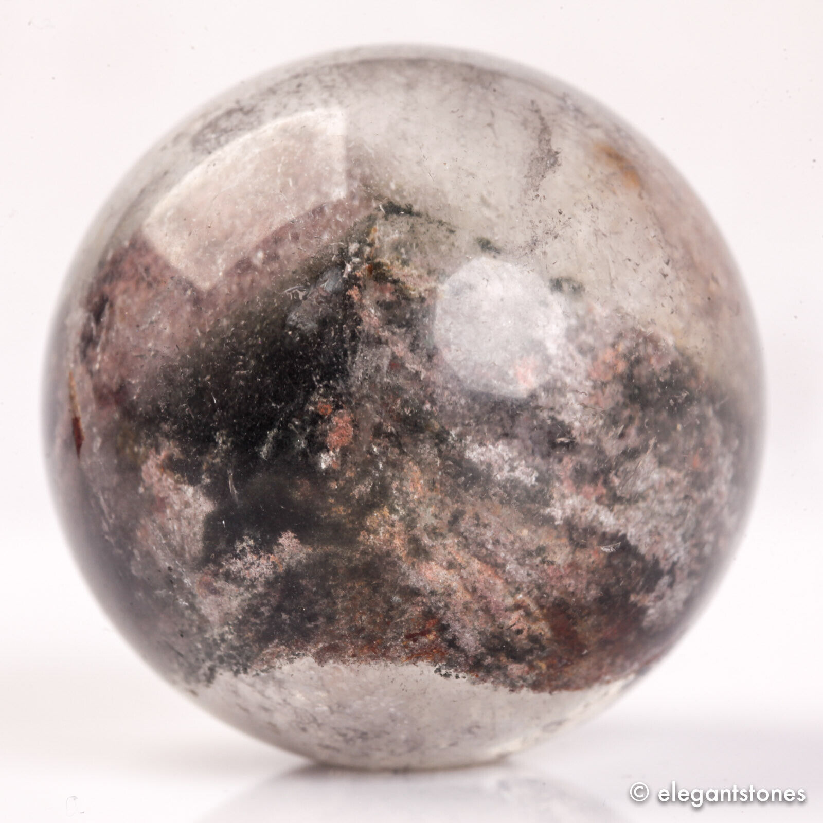 40g30mm Natural Garden/Phantom/Ghost/Lodolite Quartz Crystal Sphere Healing Ball