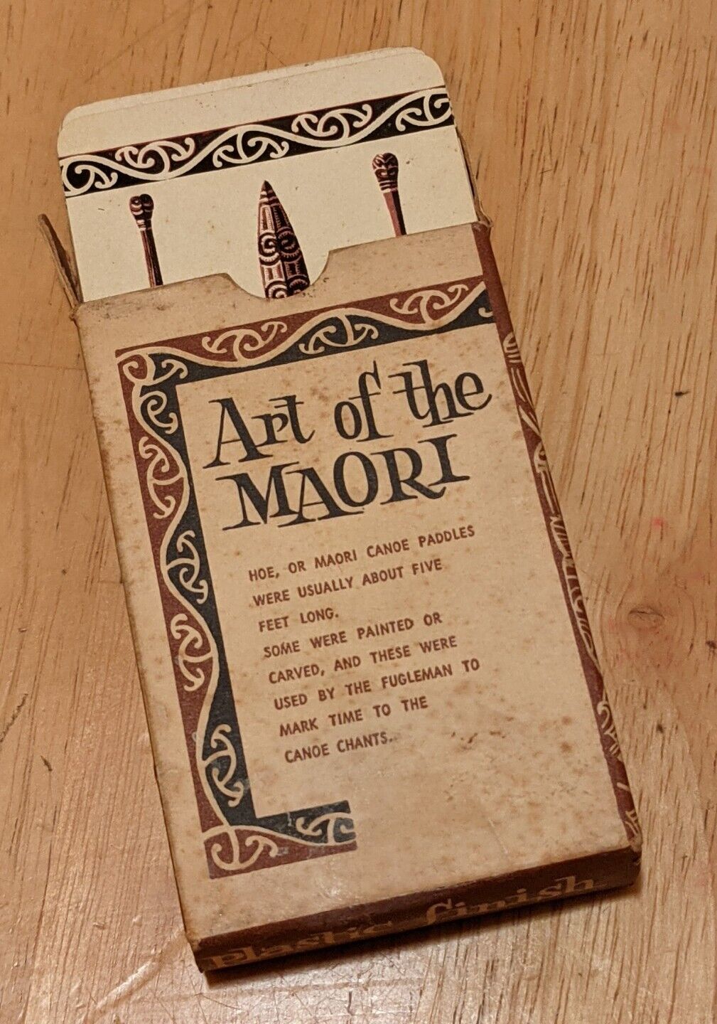 RaRe VinTagE 60s ART of the MAORI TATTOO TOTEM PADDLES PLAYING CARDS tiki hawaii
