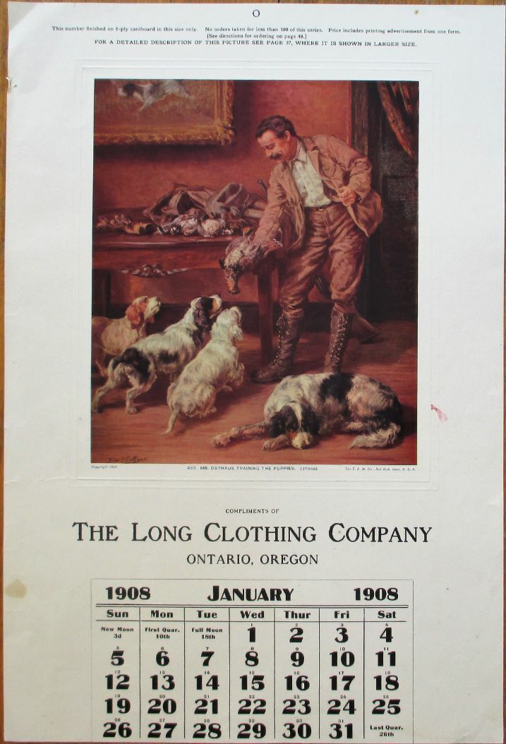 Ontario, OR & Los Angeles, CA 1908 Advertising Calendar/Posters - Artist-Signed