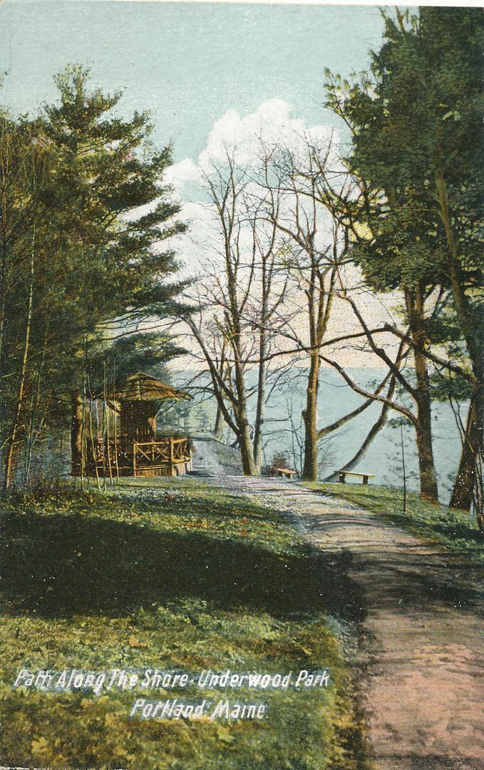 PORTLAND ME - Underwood Park Path Along the Shore - udb (pre 1908)