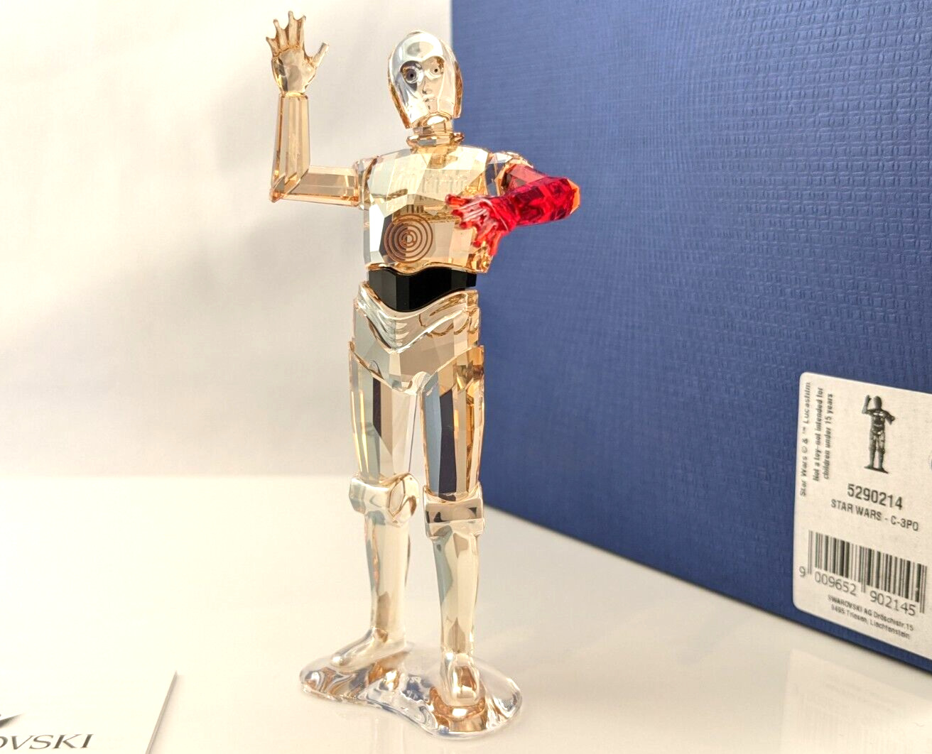 Swarovski Star Wars C-3PO Red Arm Crystal Figurine 5290214 Genuine New in Box