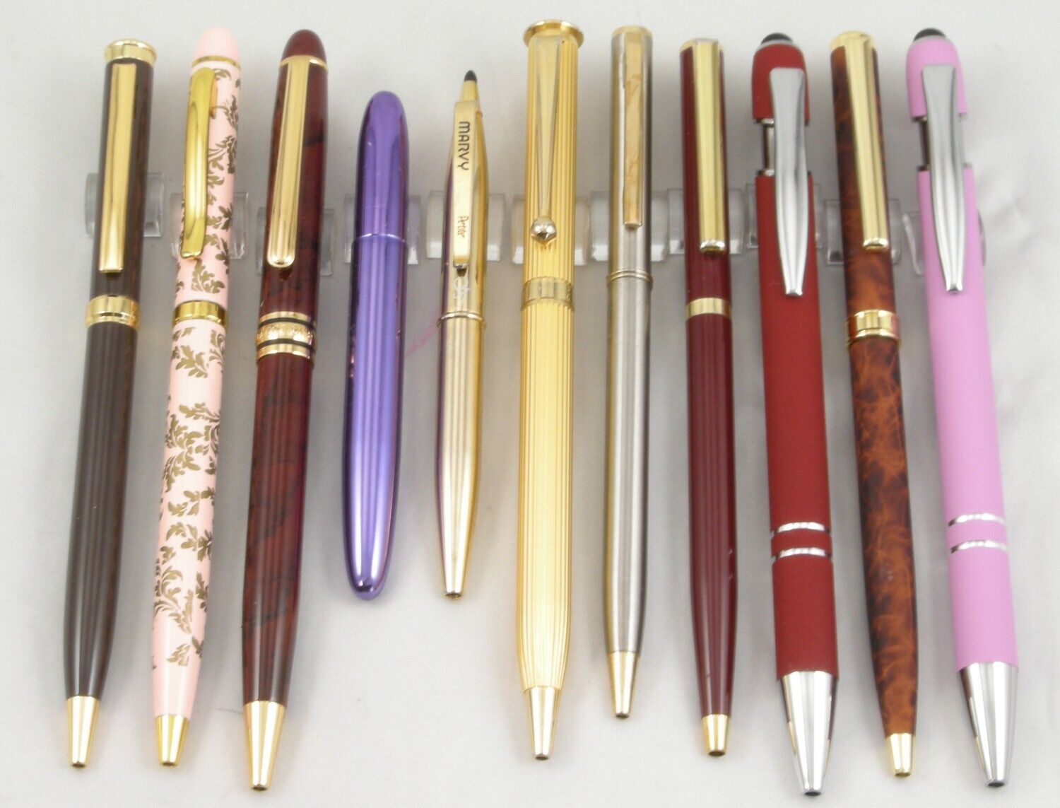 11 Great Mostly New Metal Ballpoint Pens - All Working - EXCELLENT PENS