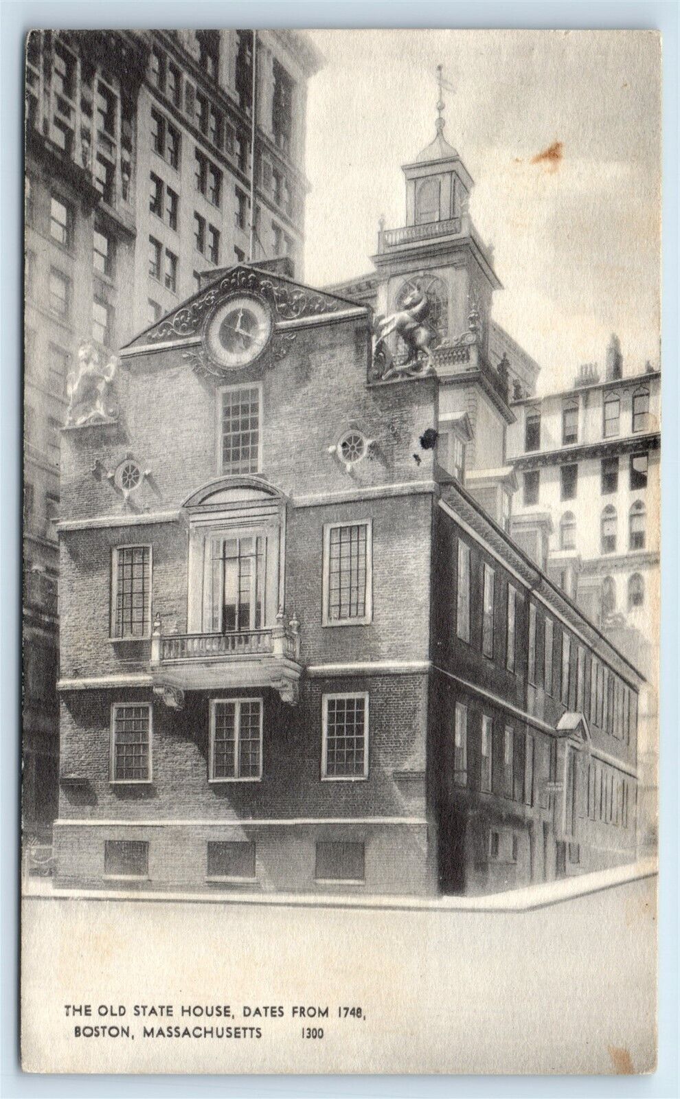 Postcard Old State House, Boston MA 1938 J118