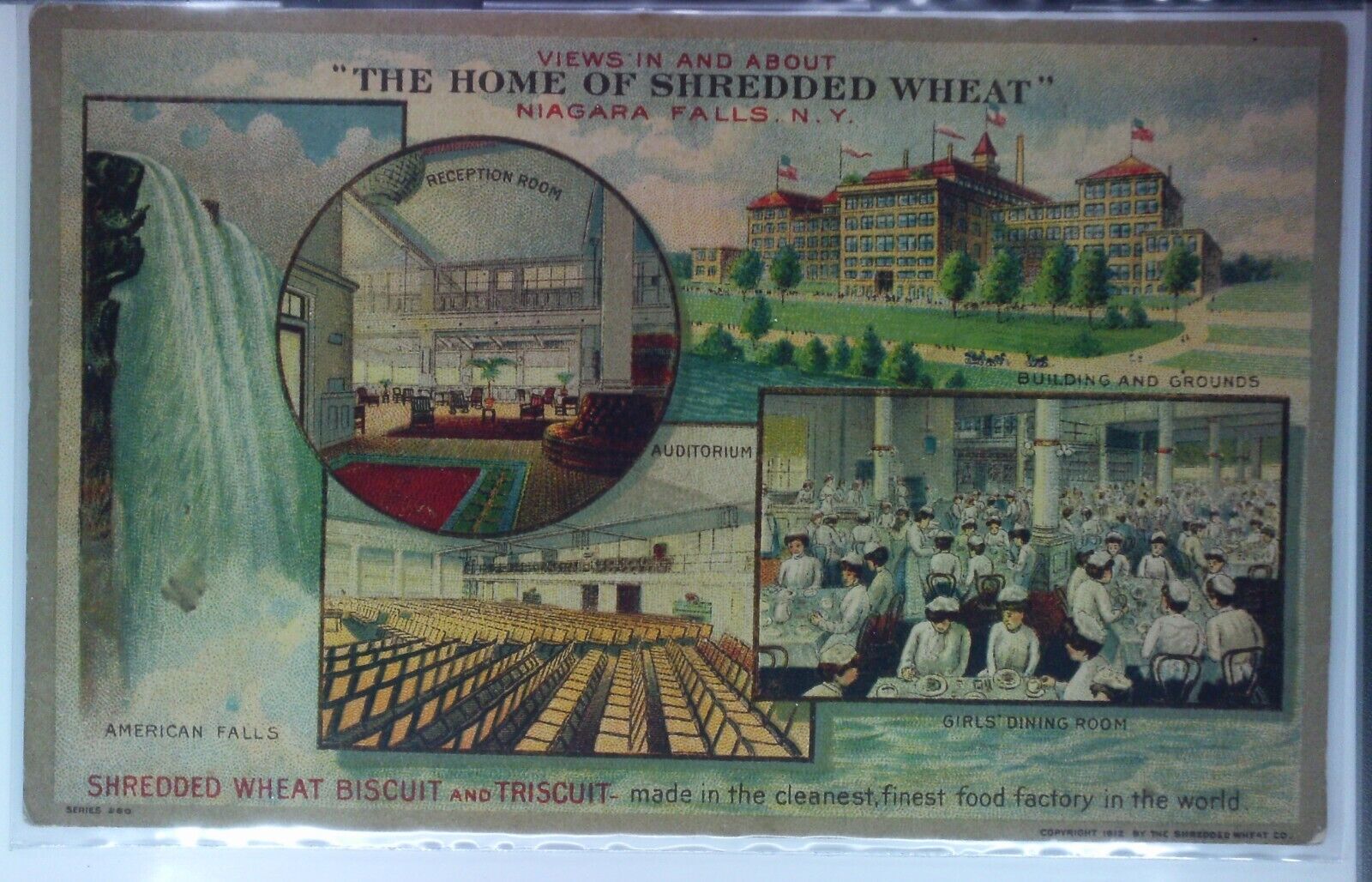 1912 Advertising Postcard Shredded Wheat Niagara Falls 