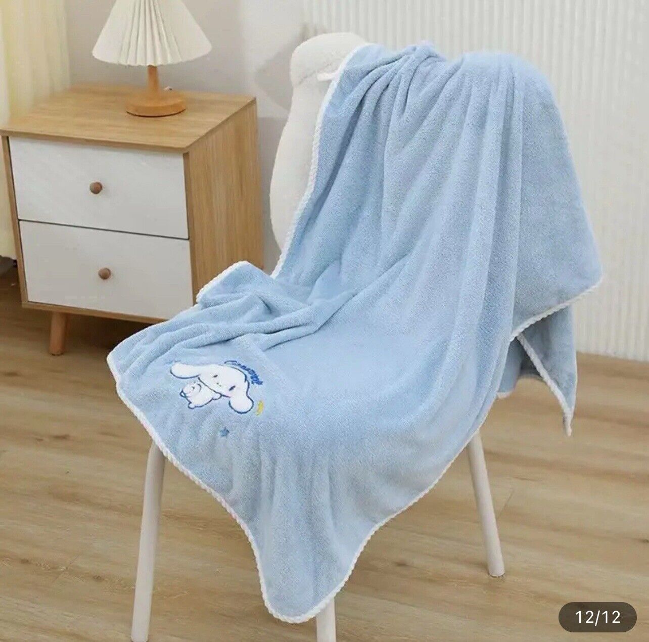 Cinnamoroll Bath Towel Teal Blue Face Towel Sanrio Kawaii Body
