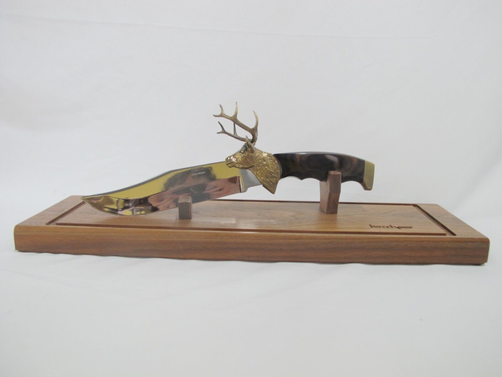 KERSHAW White Tail DEER Buck Bowie Knife Limited Edition in Display Case