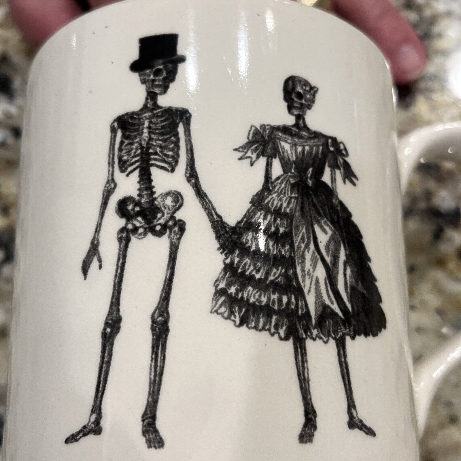 Royal Stafford Victorian English Pottery Coffee Mug The Party Skeletons