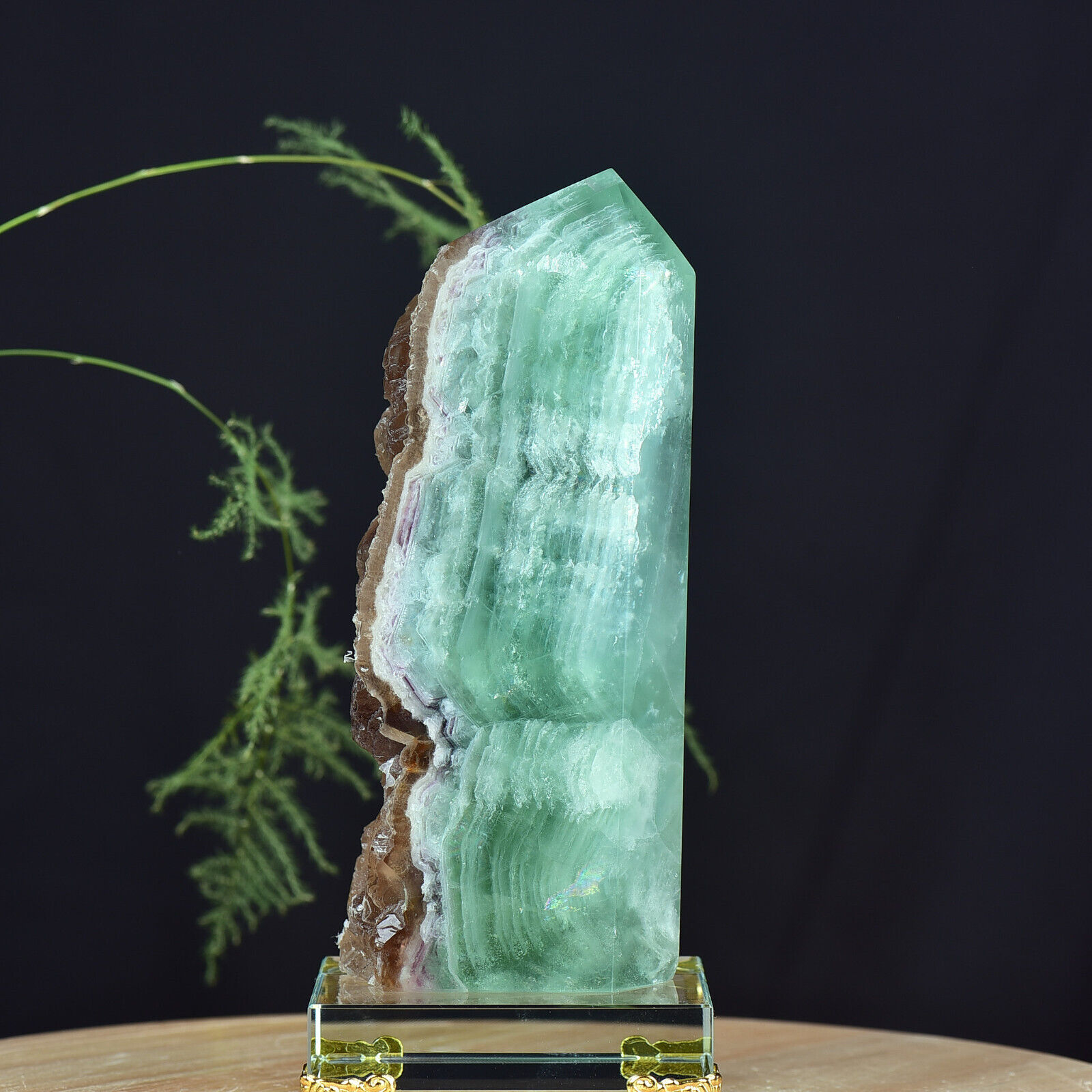2.34LB Natural fluorite crystal column obelisk healing specimen Gem gift