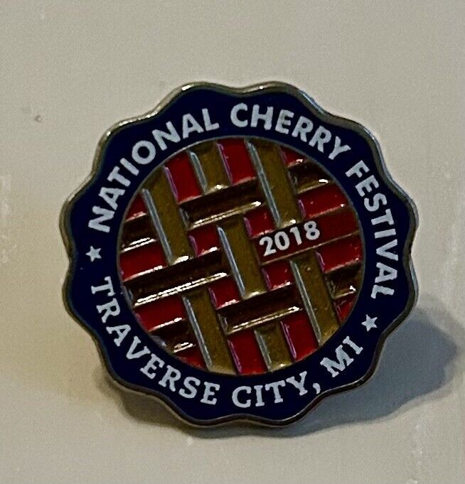 National Cherry Festival 2018 Souvenir Lapel Pin Traverse City Michigan NCF