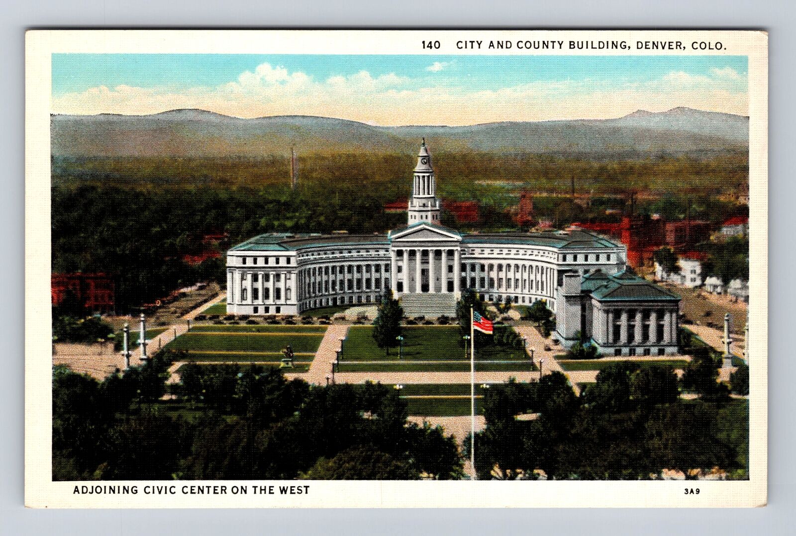 Denver CO-Colorado, City & County Building, Antique Vintage Souvenir Postcard