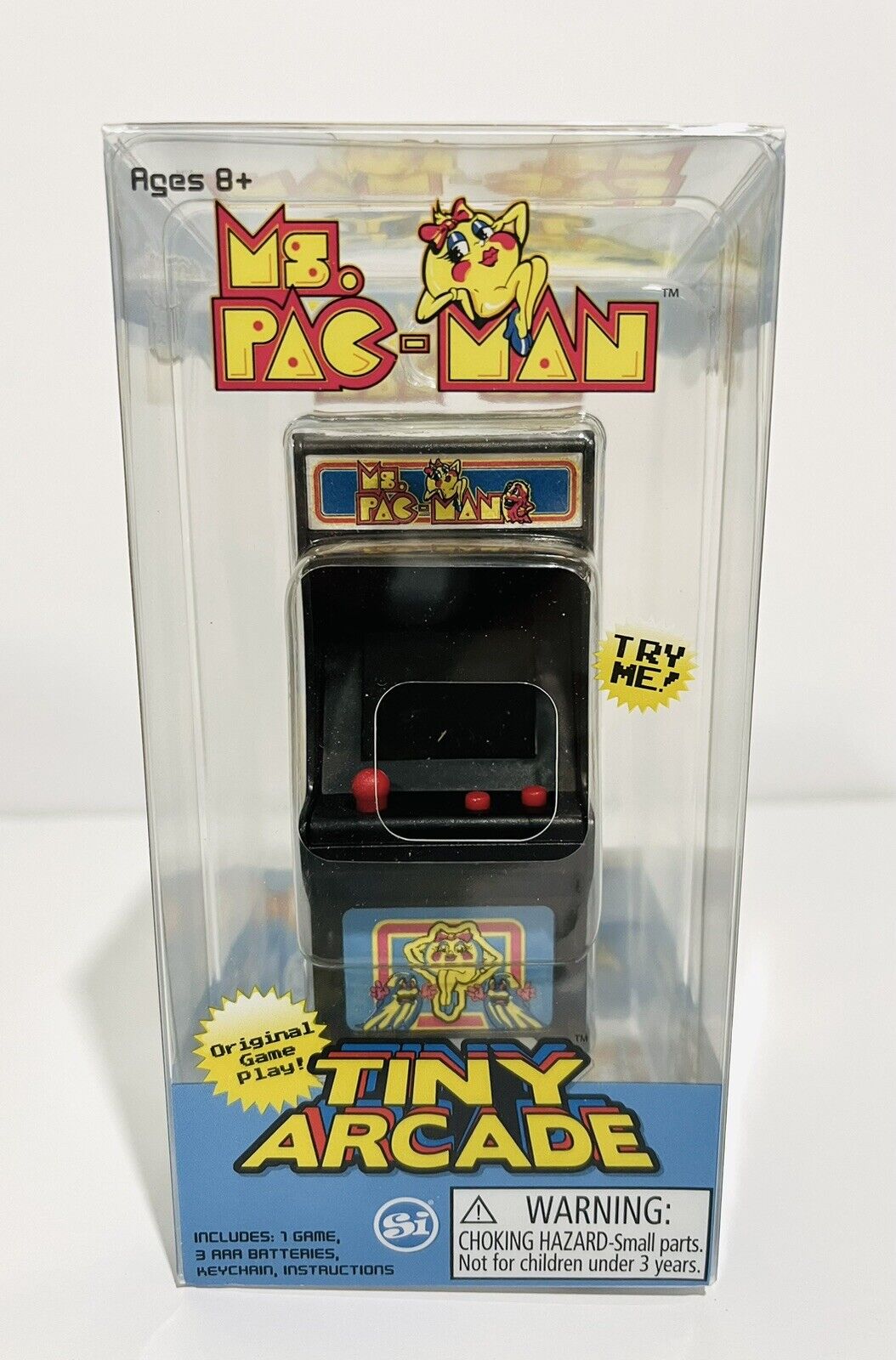 World's Smallest Tiny Arcade Ms PAC-MAN Mini Vintage Retro Game NEW