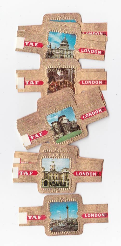 24 cigar bands Taf Views Of London In England  iss in 1973
