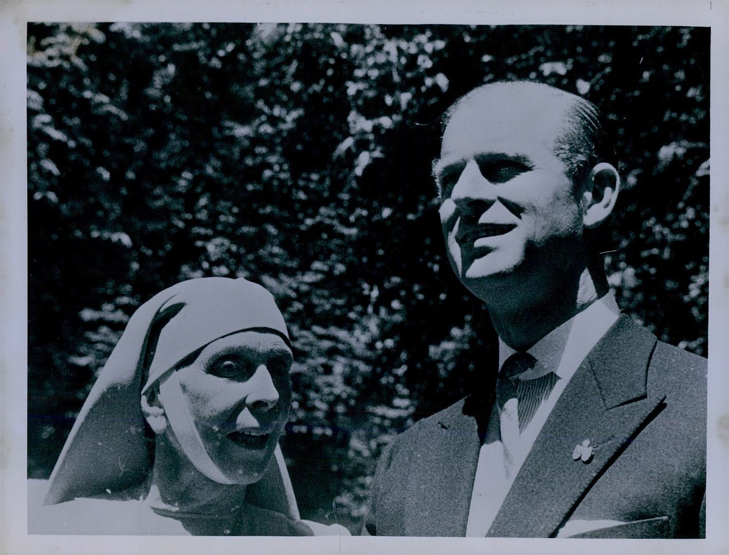 1957 Prince Philip Reunion w/Mother Princess Alice of Greece Press Photo
