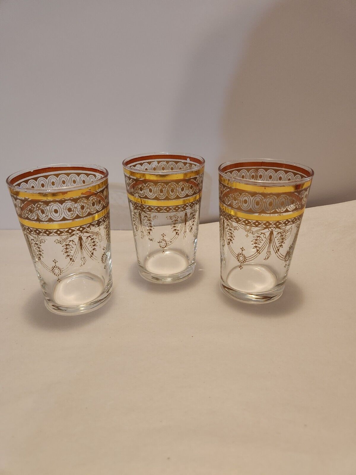 3 Vintage  Moroccan Tea Glasses