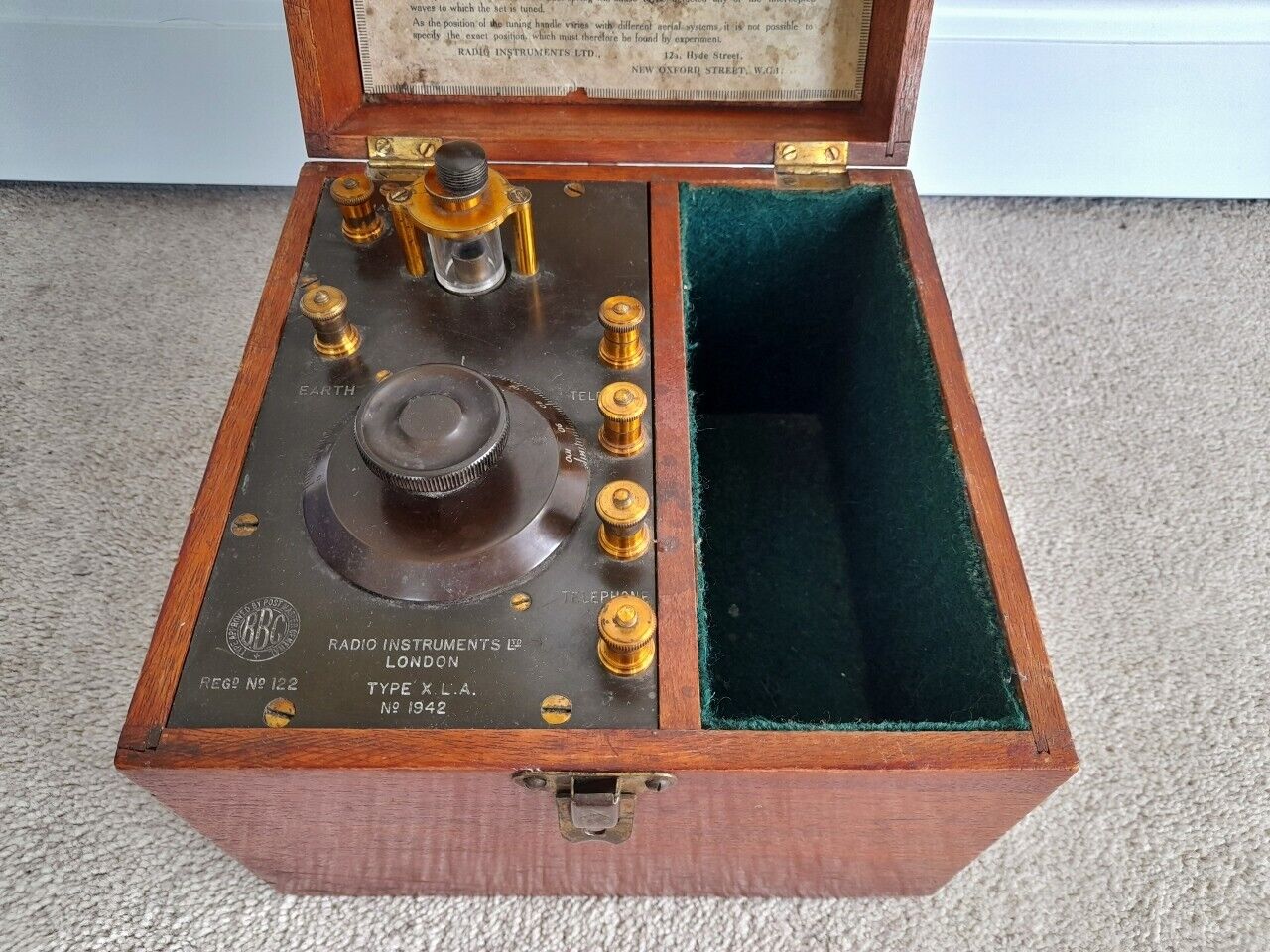 Rare 1920\'s Radio Instruments RI Crystal Set Radio Receiver