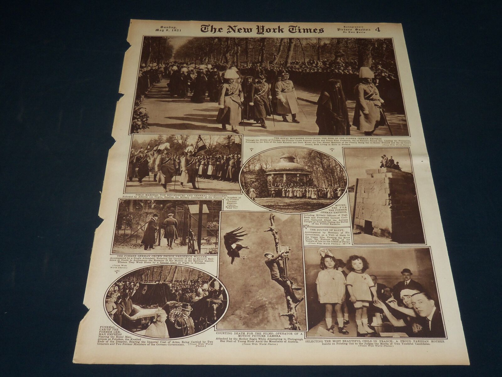 1921 MAY 8 NEW YORK TIMES PICTURE SECTION NO. 4 & 5 - GRAHAM BELL - NT 8937