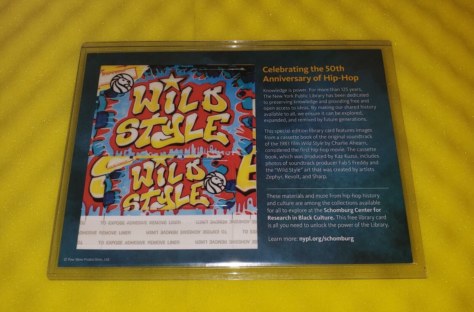 Wild style NYC Library card 50th Anniversary of Hip Hop HTF Rap graffiti movie