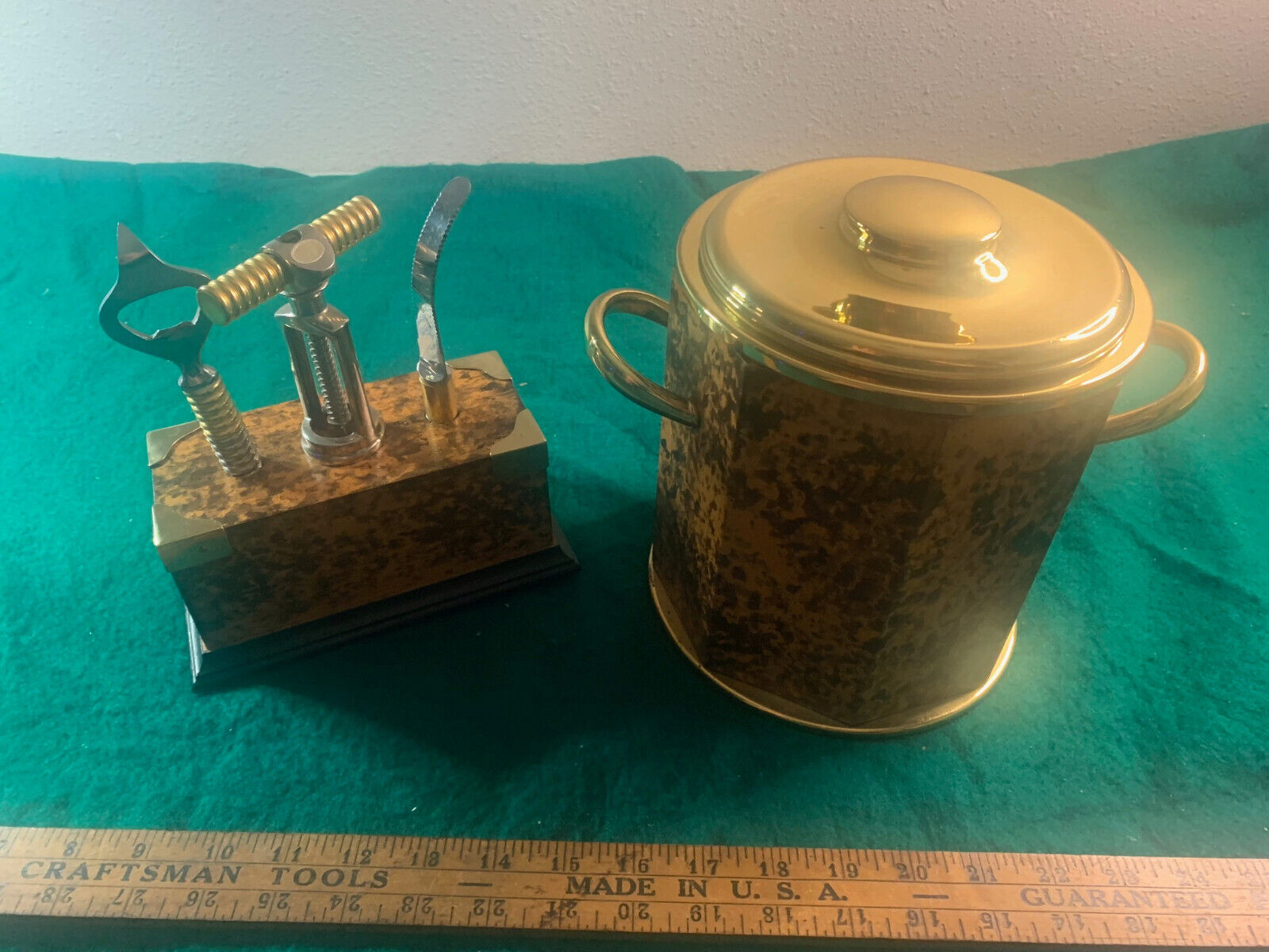 vintage Ice Bucket and bar tool set Made for Neiman Marcus--Italy