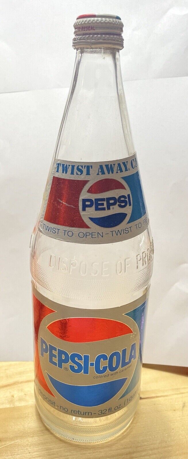 32 Ounce Paper Label Pepsi Bottle-twist Away Cap