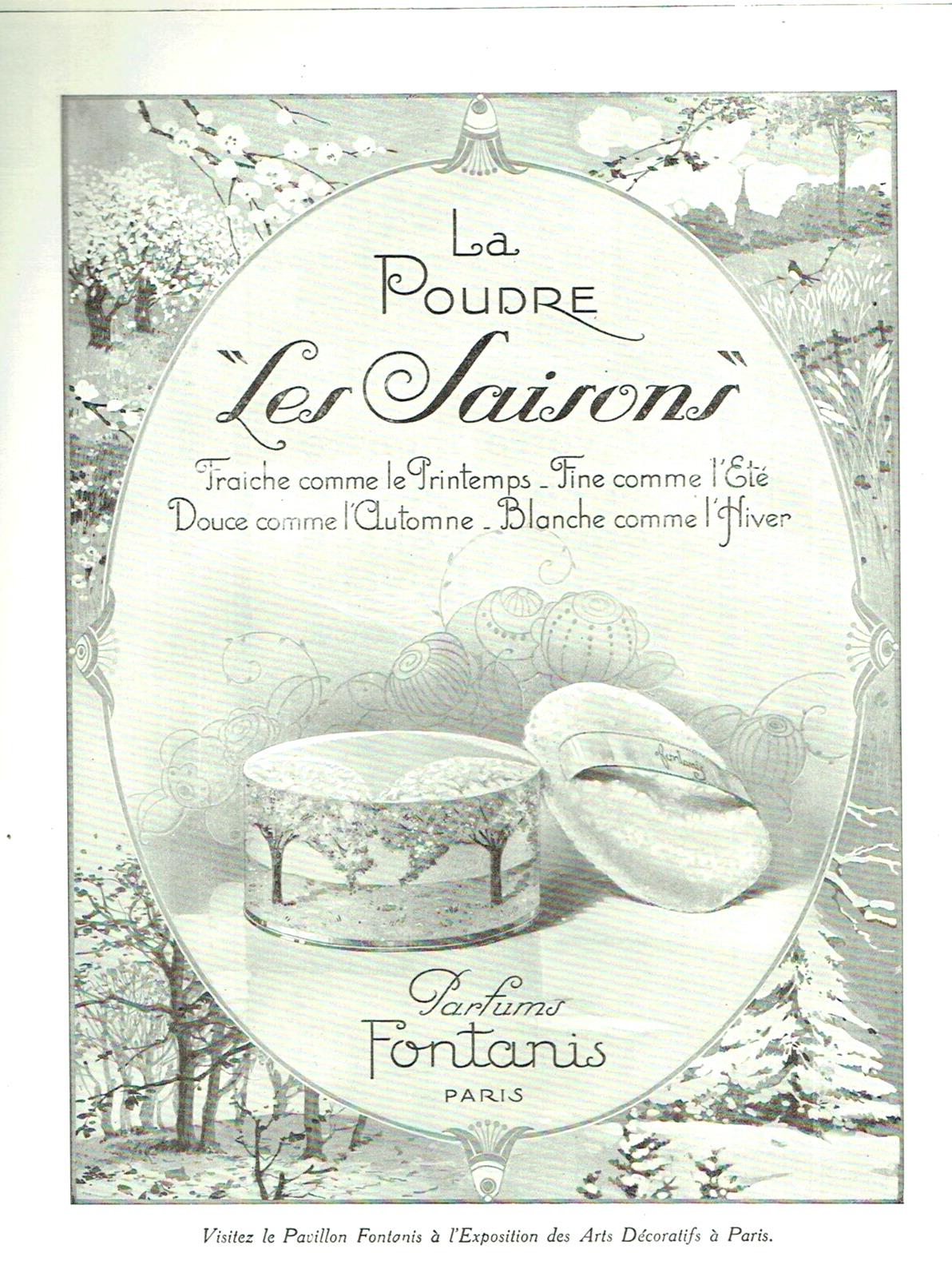 advertising AD 0123 1925 Fontanis powder Les Saisons makeup