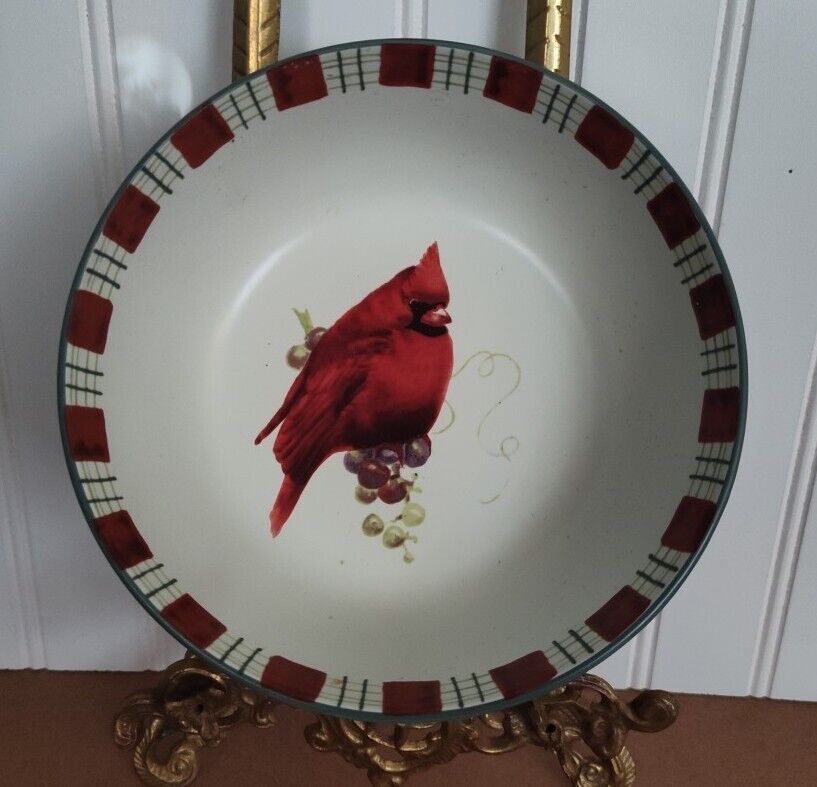 Lenox Winter Greetings Everyday Stoneware Cardinal All Purpose Bowl