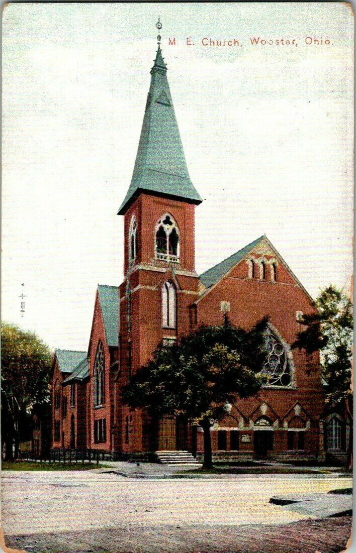 1910. M.E. CHURCH. WOOSTER, OHIO. POSTCARD. DC5