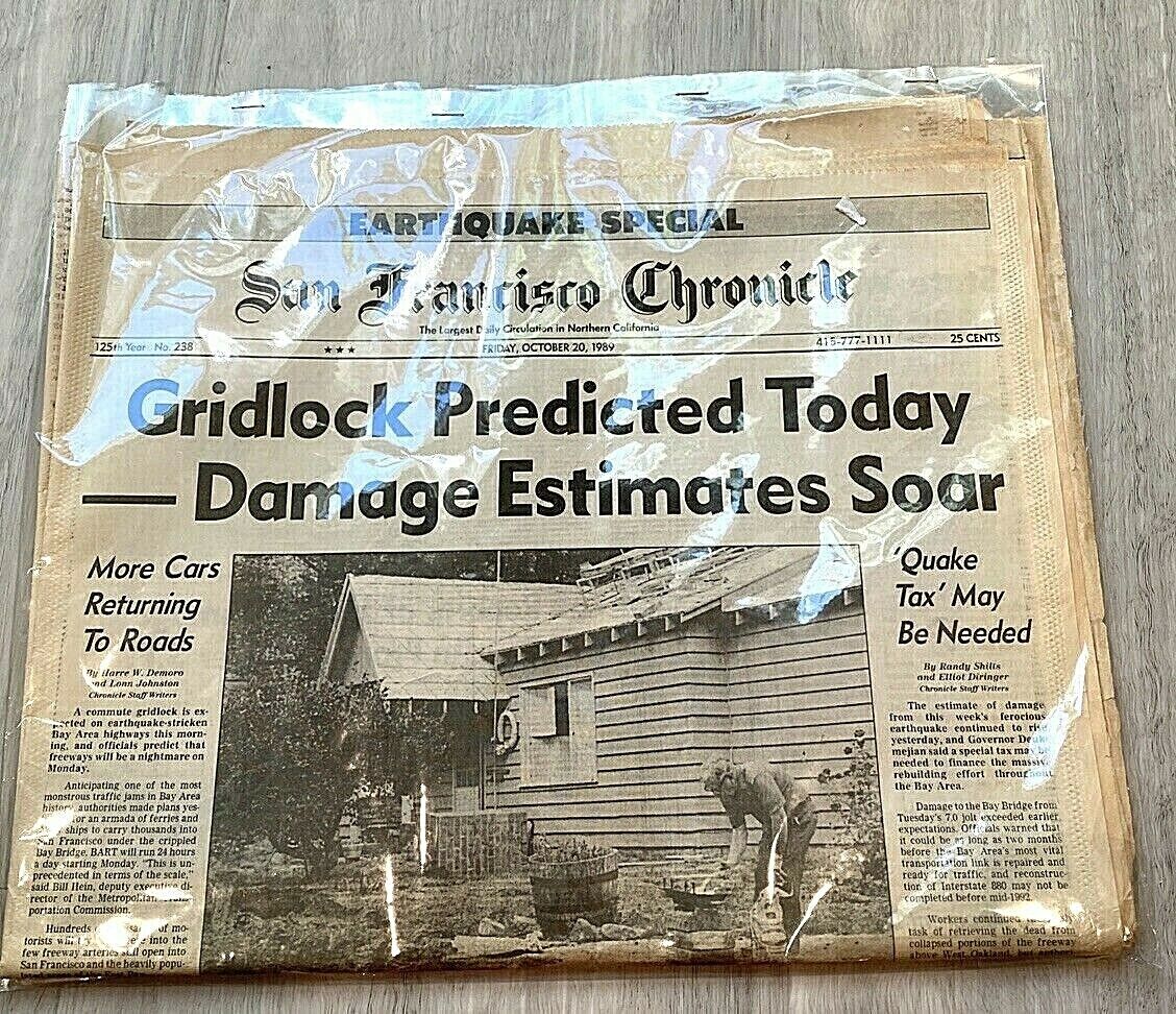 1989 San Francisco Chronicle Earthquake Special Newspaper
