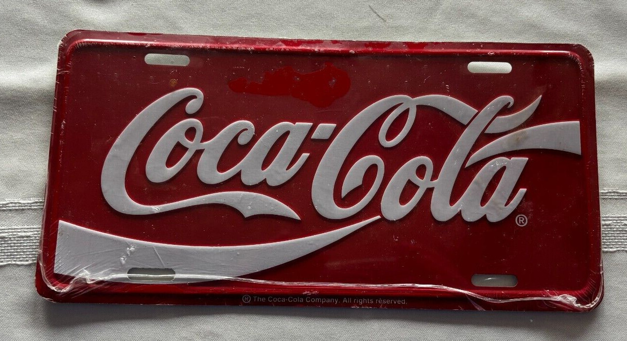 Vintage Coca-Cola License Plate Embossed Metal/Aluminum New
