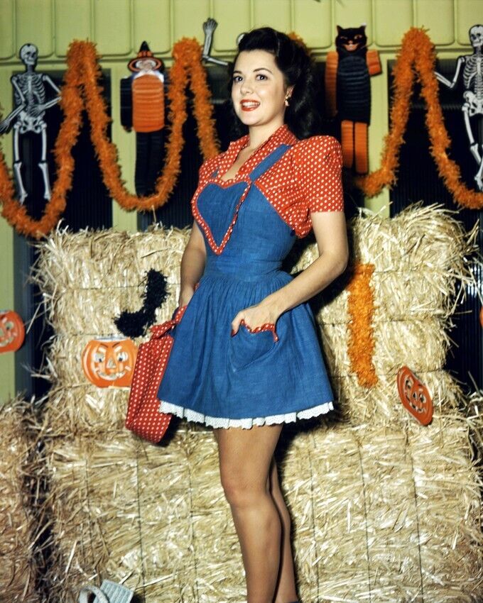 Ann Rutherford 8x10 real Photo sexy pose in denim dress