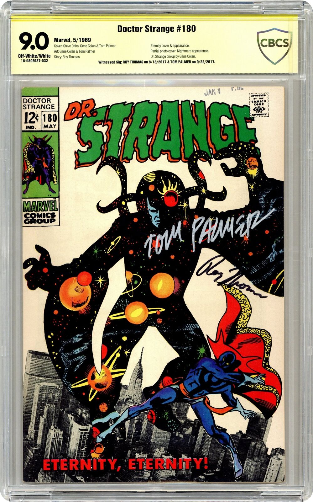 Doctor Strange #180 CBCS 9.0 SS Thomas/Palmer 1969 18-089E087-032