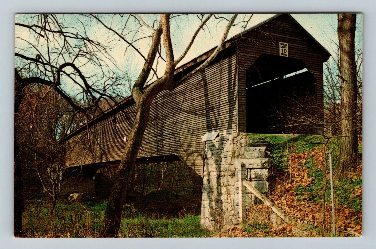 Meems Bottom, VA-Virginia, Old Covered Bridge, Vintage Postcard