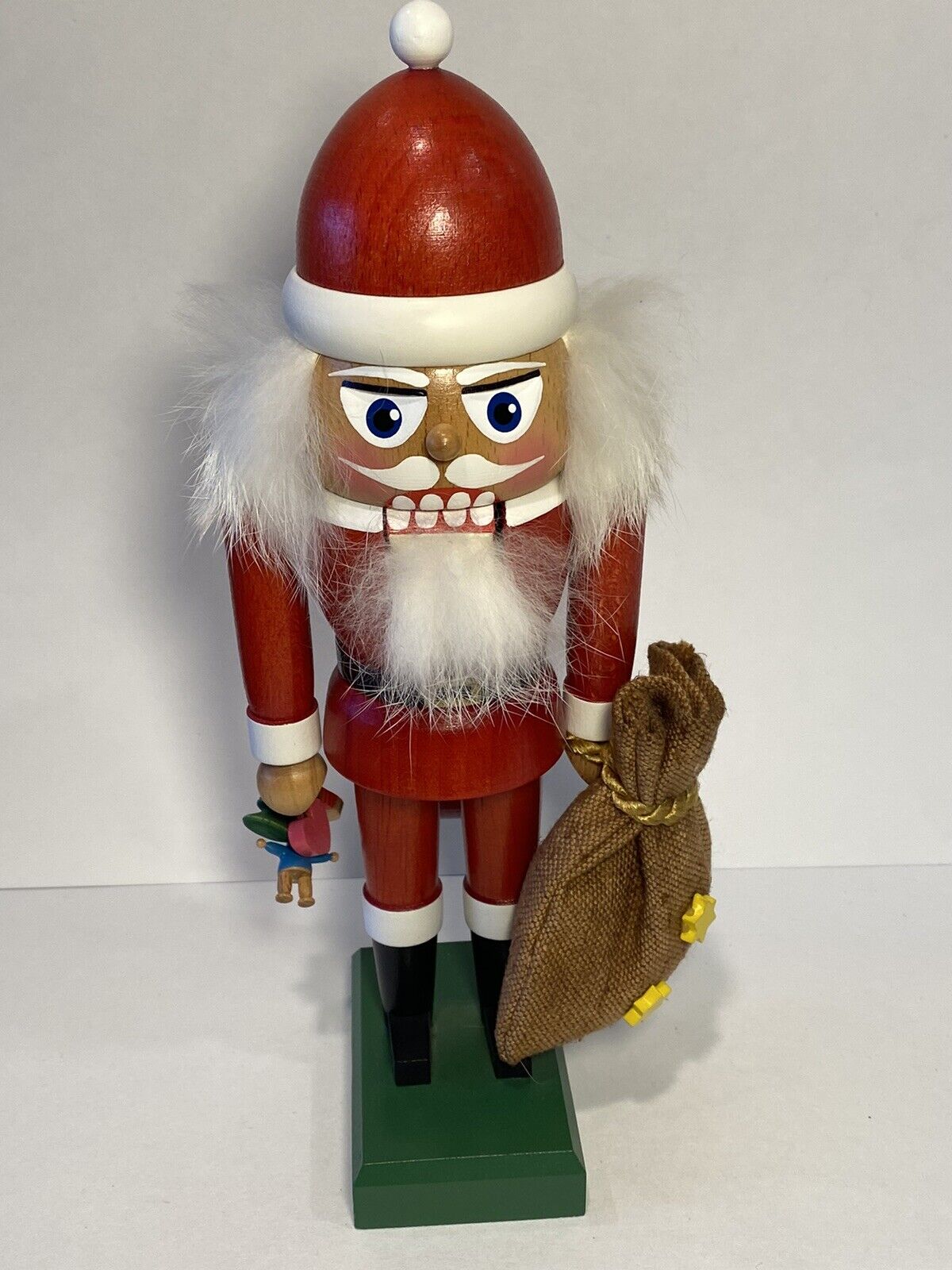 KWO Germany Old World Christmas Nutcracker Santa Toy Bag & Toys In Hand Complete
