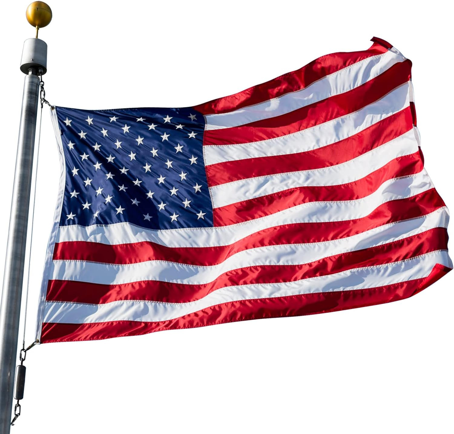 Premium American Flag 2X3 FT - Heavy Duty Nylon US Flags with Embroidered Stars,