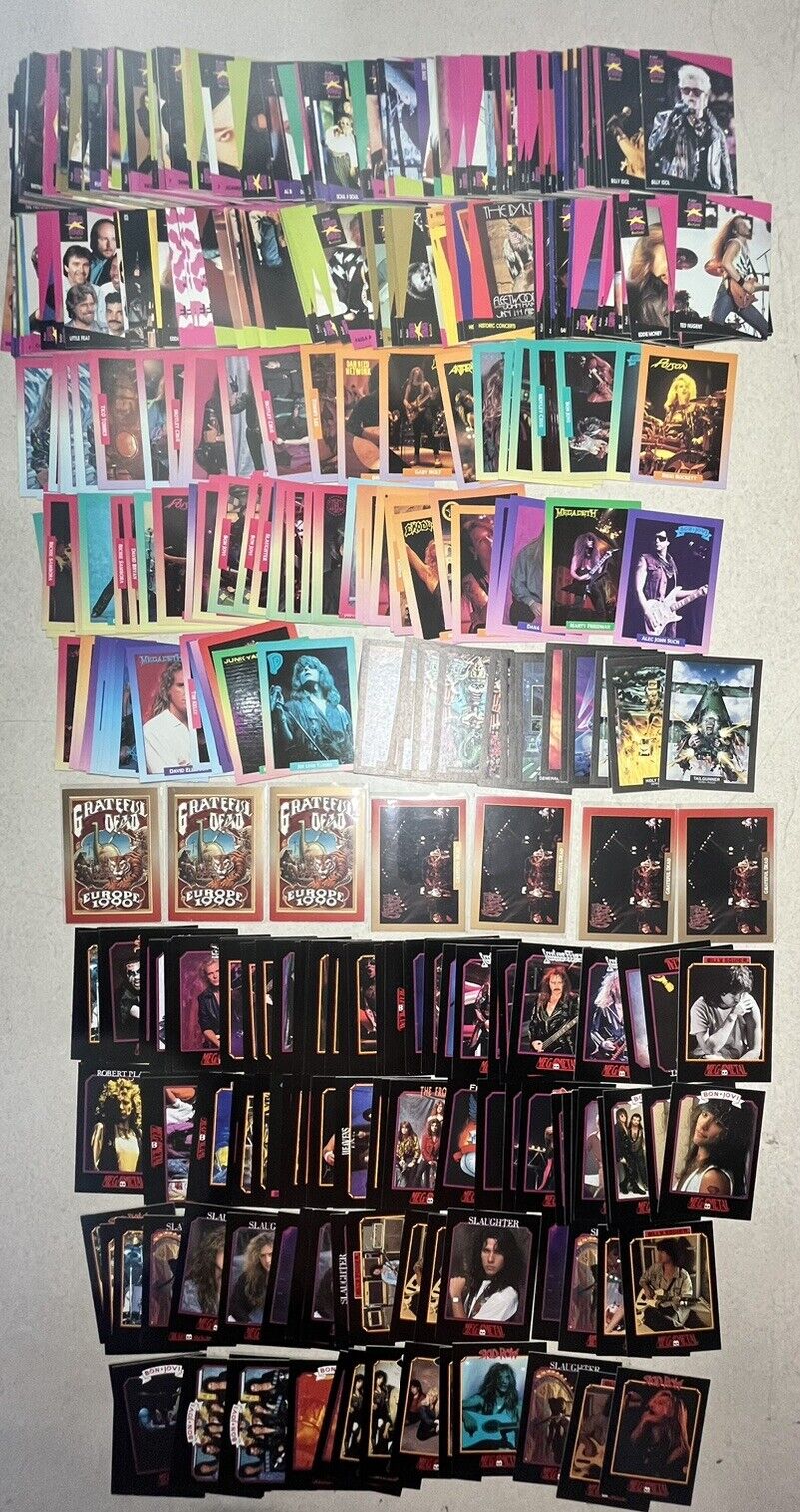 1990s 450 Card Music Trading Cards Lot Rock Cards Mega Metal Pro Set Musicards