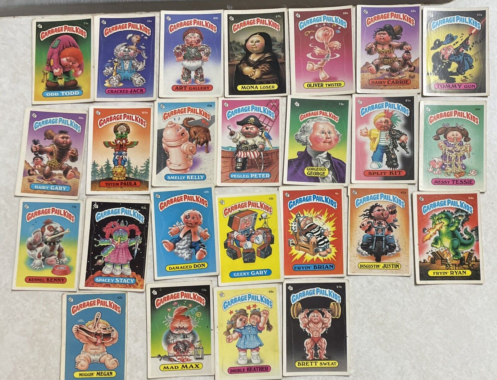 Lot of 25 VINTAGE 1985 Garbage Pail Kids Cards/Stickers Series 2 Lower Grade