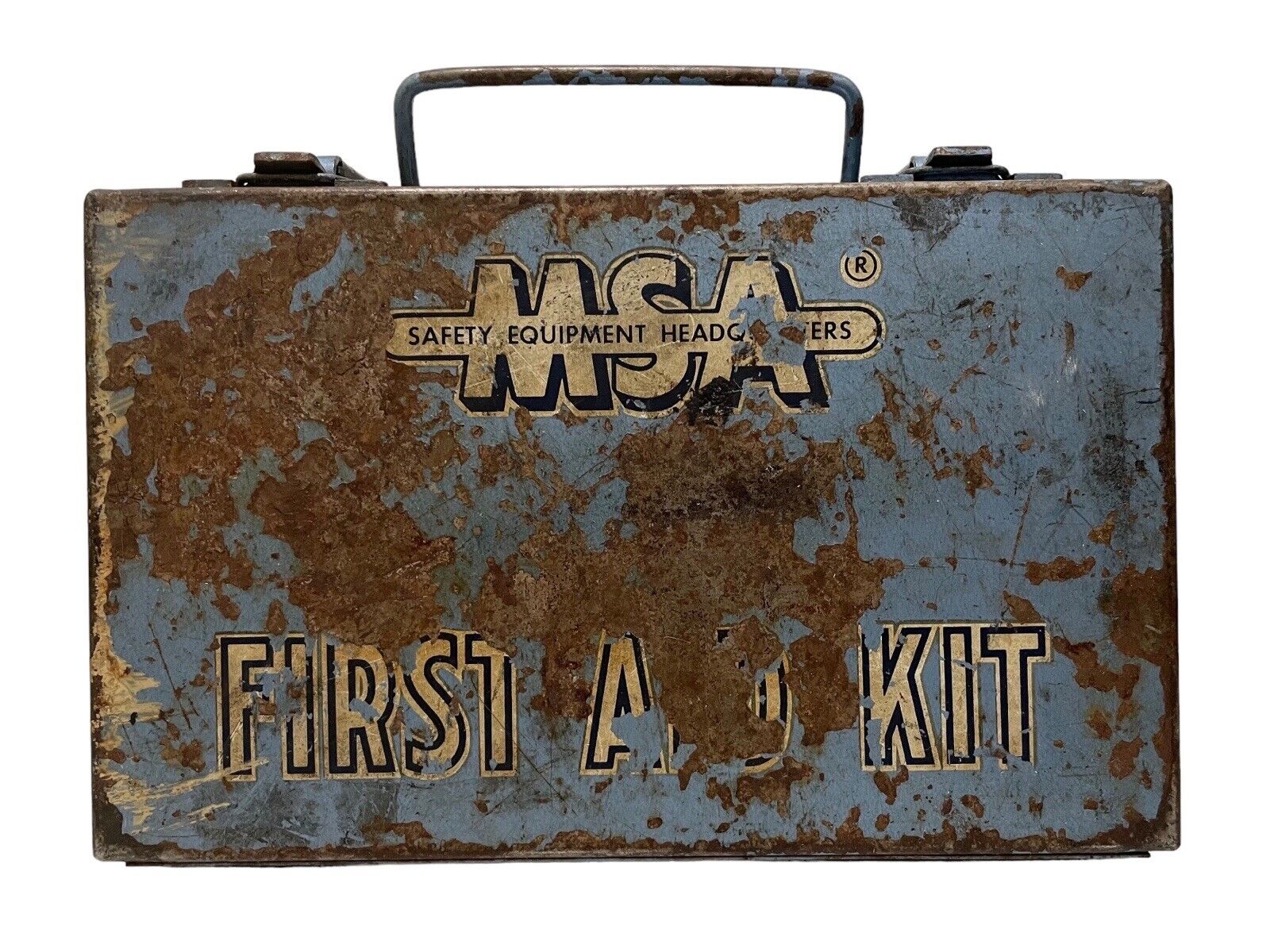 VTG 1960’s MSA 10 Unit First Aid Kit Metal Box Mine Safety Appliances Co. USA