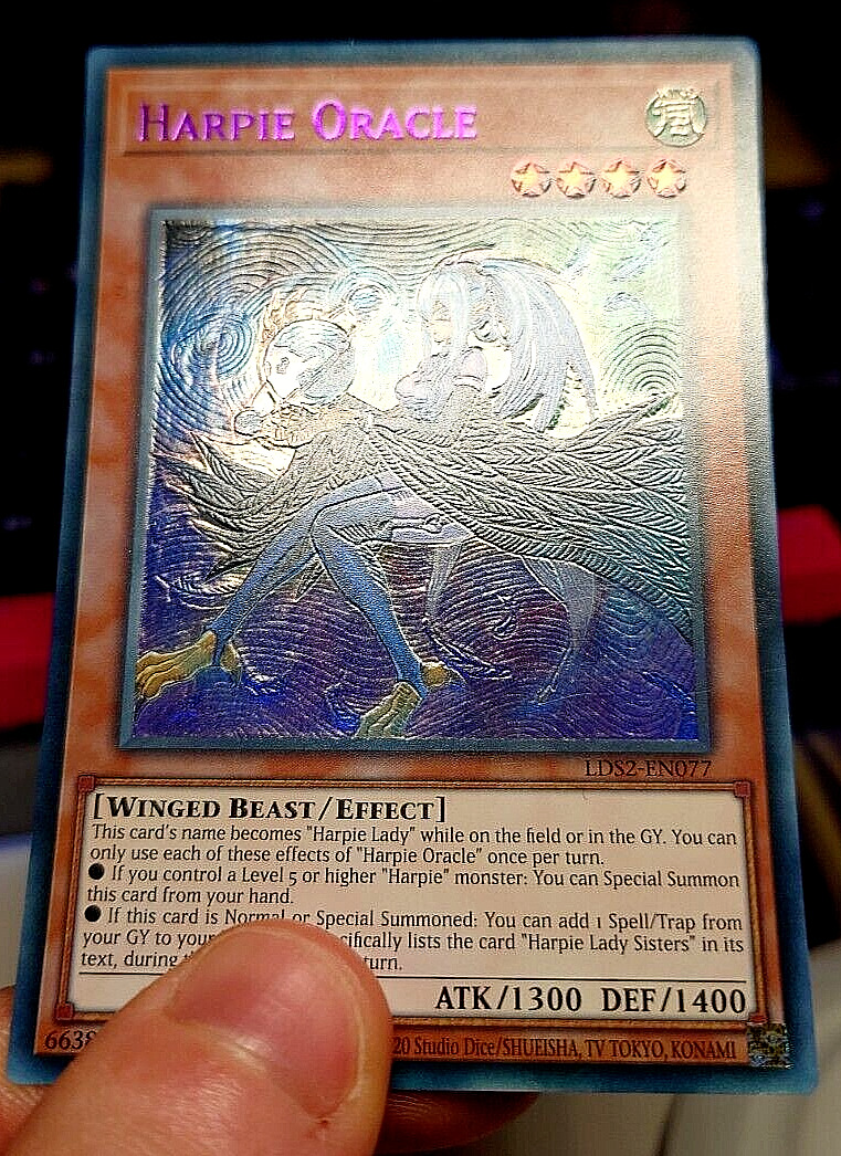 Yu-Gi-Oh Ultimate Rare Style Harpie Oracle Custom Etched