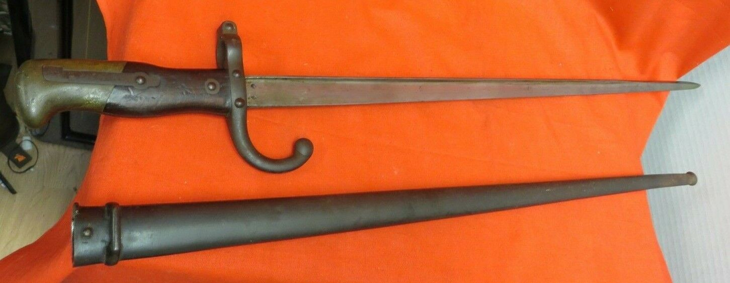 VINTAGE ANTIQUE FRENCH GRAS  ? BAYONET ETIENNE  1880 with Scabbard 