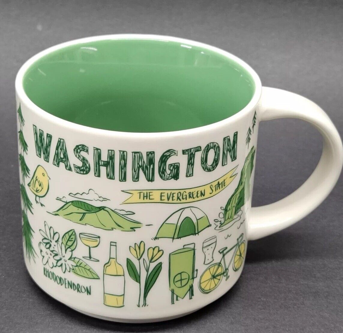 STARBUCKS Been There Series WASHINGTON State 14 oz Ceramic Coffee Tea Mug Cup