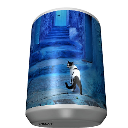 11 oz Mug - Cat in Blue City - Microwave & Dishwasher Safe Pets Coffee Cup Gift 
