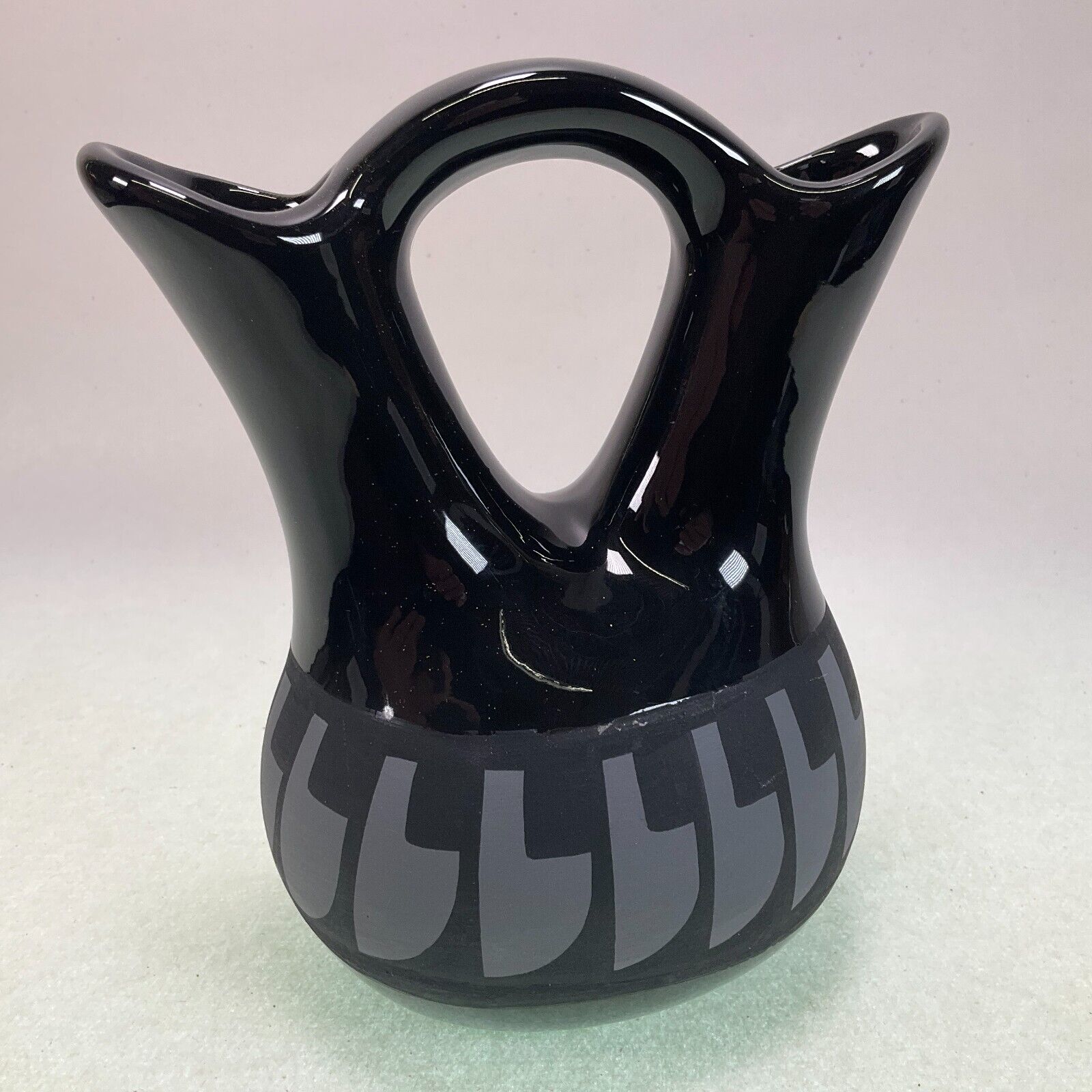Kopa Pottery Native American Ceremonial Black Wedding Vase - Signed