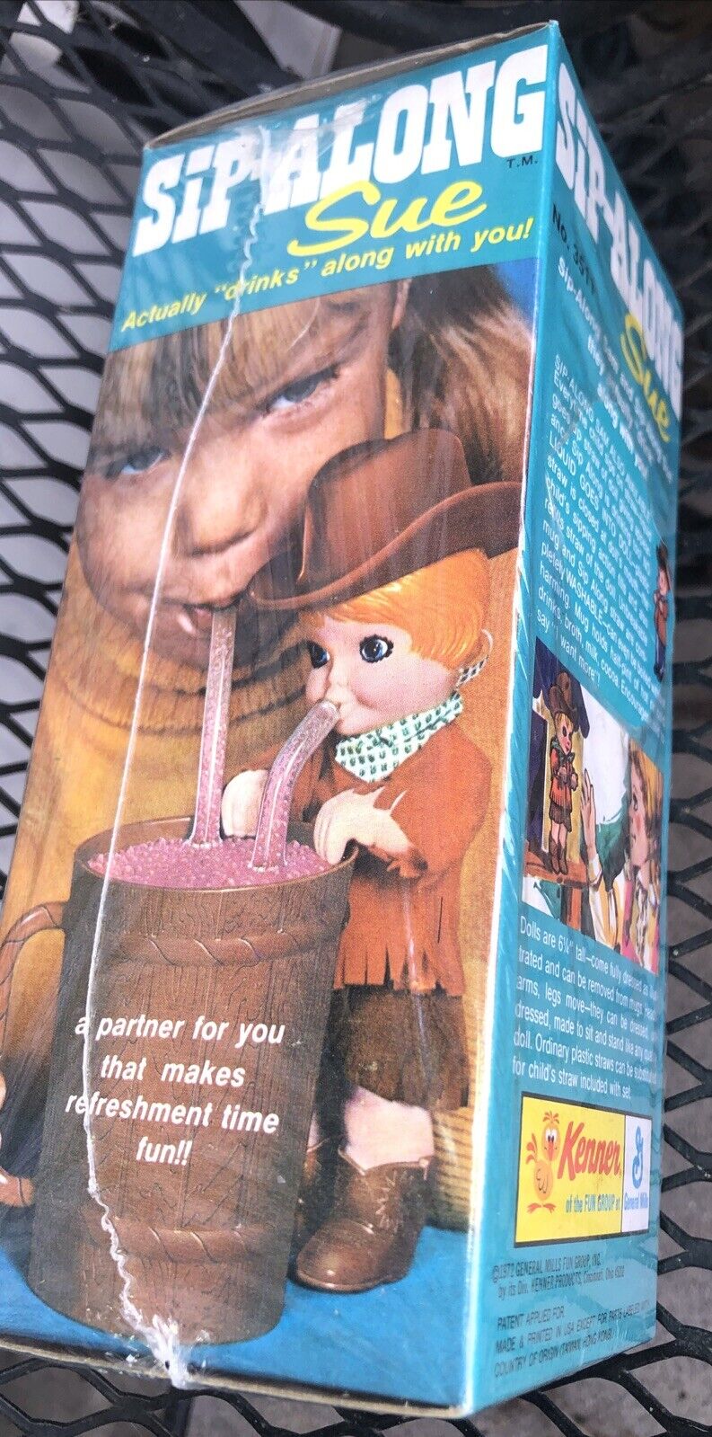 Vtg Sip Along Sue Drinking Companion Doll General Mills Kenner  1972 NEW Sealed