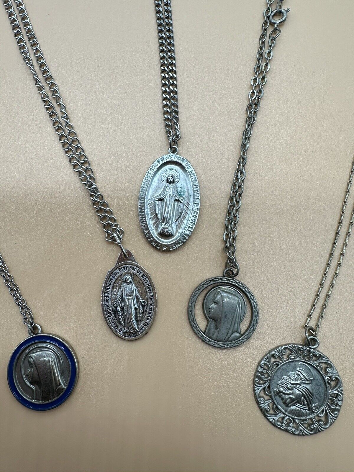 lot of vintage Catholic christian religious Necklace