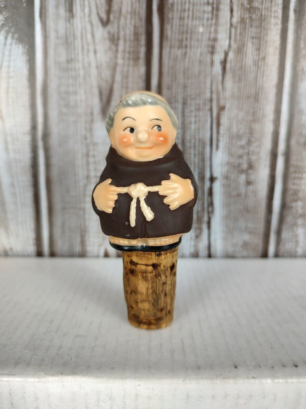 Vintage Goebel Friar Tuck Monk Decanter Bottle Wine Stopper Cork  3\