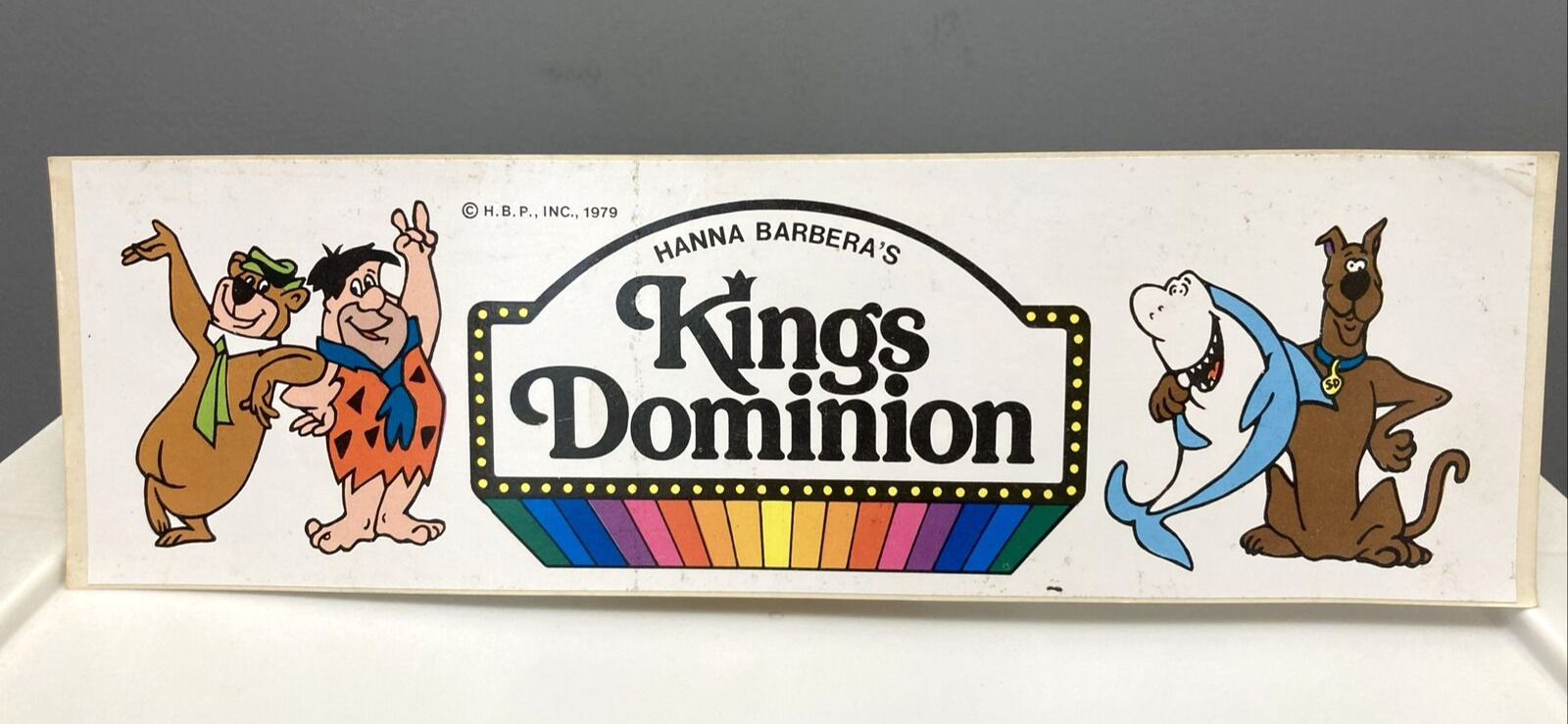 Vintage Kings Dominion Virginia Hannah Barbera Bumper Sticker - 1979 Yogi Scooby