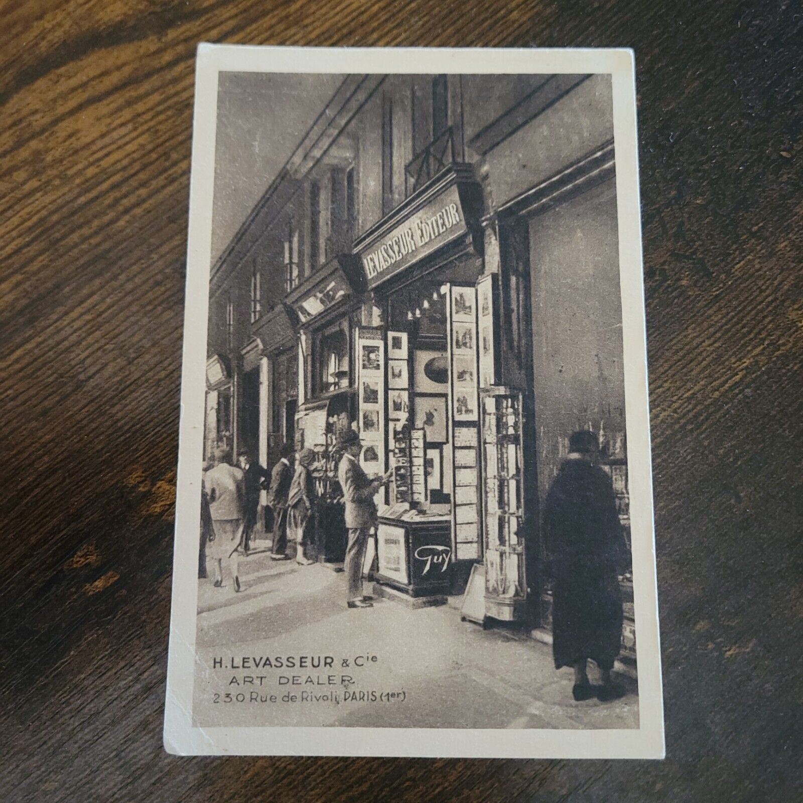 Antique Paris Art Dealer Postcard H Levasseur Business Card Advertisement 