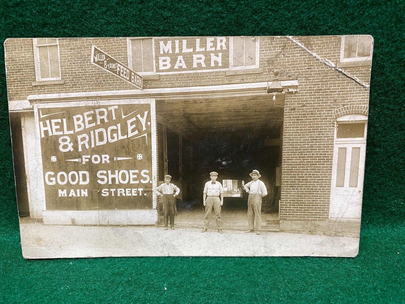RPPC Helbert & Ridgley For Good Shoes/Miller & Toomey Feed Barn. Ashland, Ohio.
