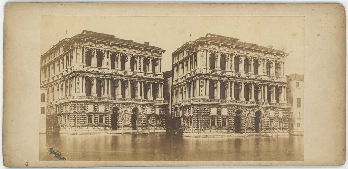 Stereo circa 1865. Venice. Venice. Palazzo Pesaro. Italy. Italy.