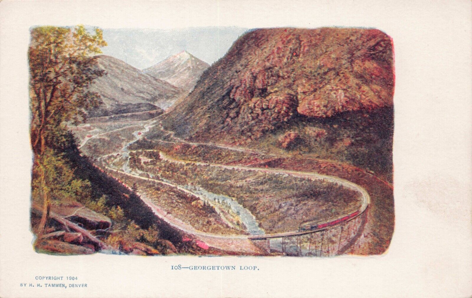 Embossed Georgetown Loop Clear Creek County Colorado 1904 Vtg Postcard CP351