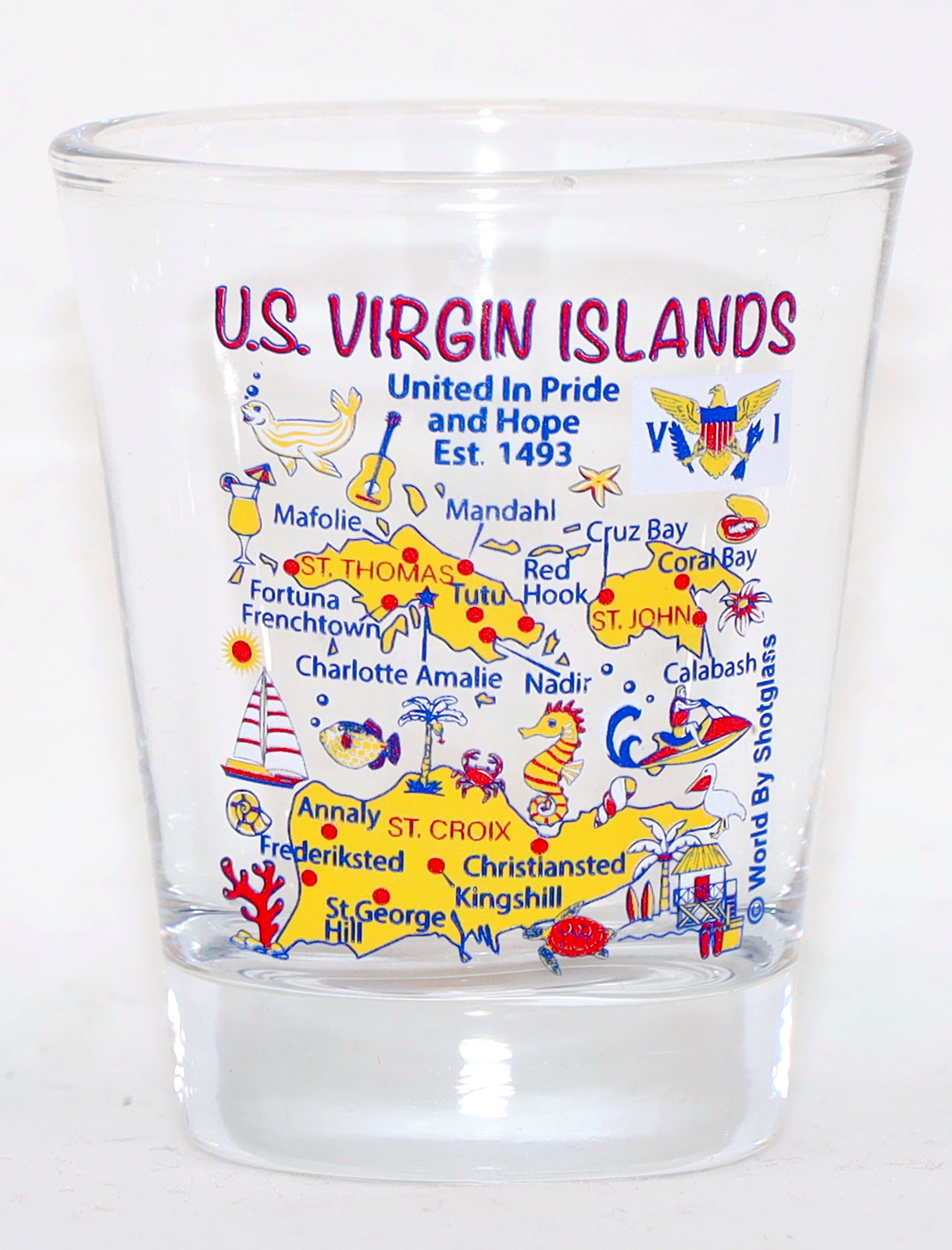 US VIRGIN ISLANDS SHOT GLASS SHOTGLASS